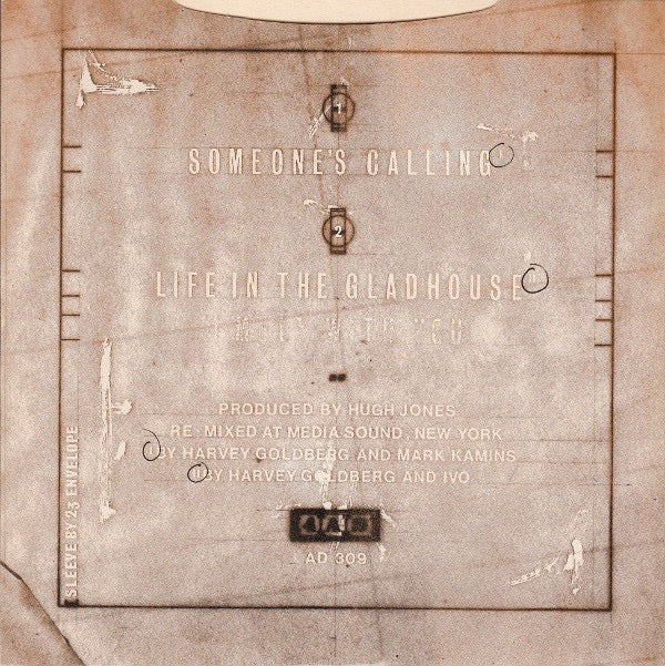 Image of Back Cover of 7" - EX/EX - MODERN ENGLISH, Someone's Calling / Life In The Gladhouse (4AD ; AD 309, UK 1983, Picture Sleeve), ,  - 4226130E