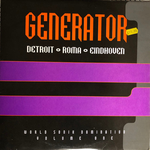 Image of Front Cover of 2x12" - VG/VG - VARIOUS, Generator: World Sonik Domination Volume One (Kickin Records ; KICK LP 11, UK 1994, Picture Sleeve), few light scuffs - look worse, etc. faintest ring wear and creasing to sleeve,  - 4246235S