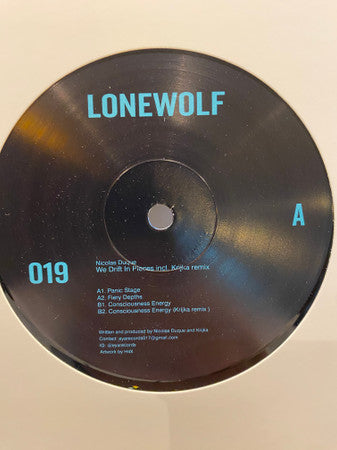 Image of Front Cover of 12" EP - /VG+ - NICOLAS DUQUE, We Drift In Pieces (Lonewolf; LONEWOLF019, UK 2025), ,  - 4246239S
