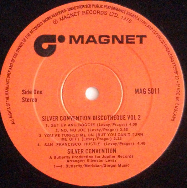 Image of Label Cover of LP - VG/VG - SILVER CONVENTION, Discotheque Volume 2 (Magnet; MAG 5011, UK 1976, Uncensored cover), ,  - 4226170E