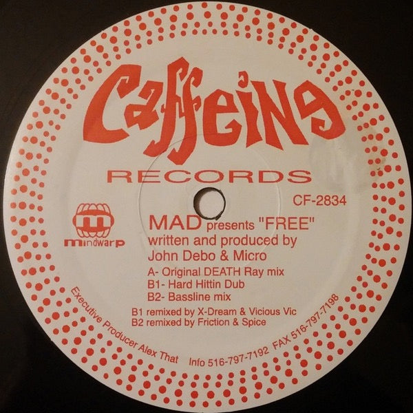 Image of Front Cover of 12" - /G+ - M.A.D., Free (Caffeine Records; CF-2834, US 1996), Light hairlines only, close to VG.,  - 4216332C