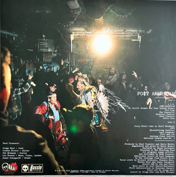 Image of Back Cover of LP - EX/EX - DEAD PIONEERS, Post American (Hassle Records; HOFF470LP, Europe 2025, Poster, Crystal Clear Vinyl), ,  - 4216318C