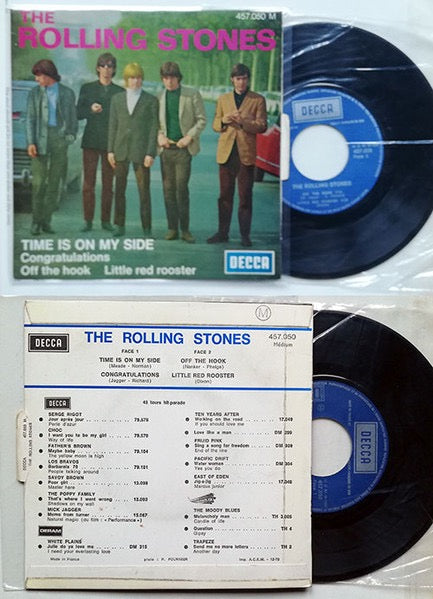 Image of Front Cover of 7" EP - VG/VG - THE ROLLING STONES, Time is on My Side (Decca; 457.050, France 1970 Reissue, Laminated Flipback Sleeve), Strong VG, Writing, Sticker and Ring Wear On Rear Sleeve,  - 4226115E