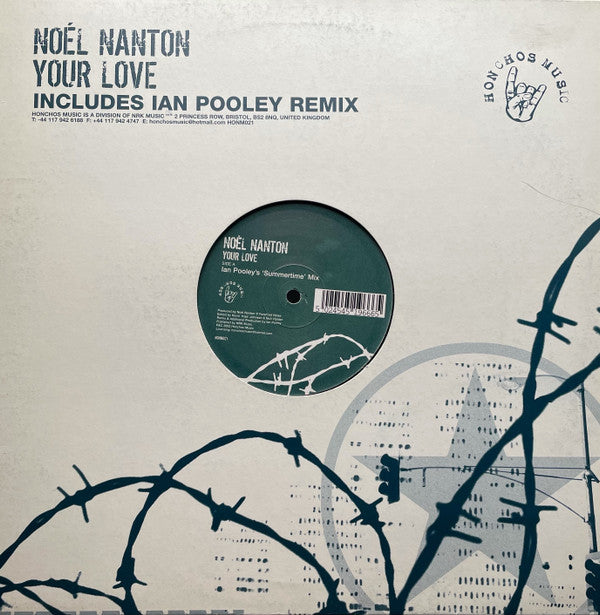 Image of Front Cover of 12" - VG/VG - NOEL NANTON, Your Love (Honchos Music ; HONM021, UK 2002, Die Cut Sleeve), light scuffs only. few signs of wear to sleeve - damp spots and corner dings,  - 4246291S