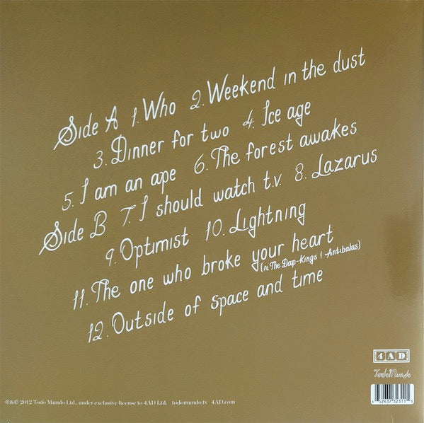 Image of Back Cover of LP - VG+/VG - DAVID BYRNE & ST. VINCENT, Love This Giant (4AD; CAD3231, UK 2012, Gatefold, Inner, No CD), ,  - 4216232C