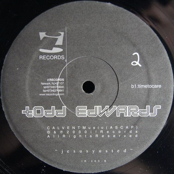 Image of Back Cover of 12" - /VG - TODD EDWARDS, 2 (i! Records; IR-203, US 2001, Plain Sleeve), Felt tip on label.,  - 4226250E