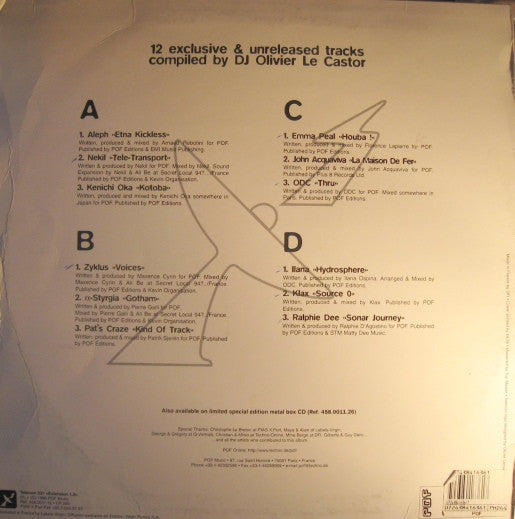 Image of Back Cover of 2xLP - G+/G+ - VARIOUS, Telecom 331 <Extension 1.0> (POF Music; 458 0011 12, France 1996, Picture Sleeve), Records conservatively graded. Sleeve worn, stained, mottled, creased, with old stickers ,  - 4216375C