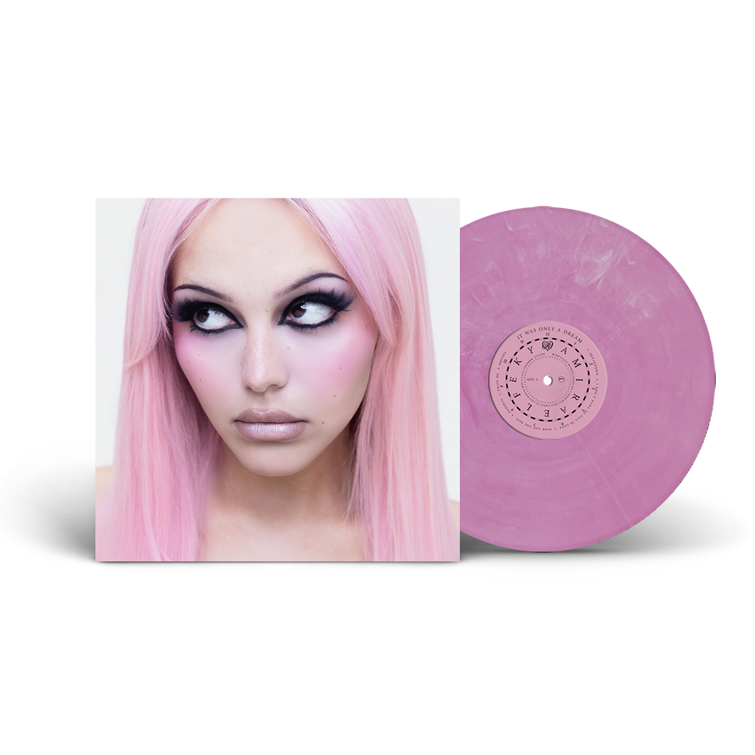 Image of Front Cover of LP - NEW/NEW - AMIRA ELFEKY, It Was Only A Dream (Atlantic; , UK 2026, Exclusive 140g Pink & White Vinyl), , Debut album from Amira Elfeky, featuring the single 'Breakdown'. It follows her EPs Surrender and Skin To Skin and her collaboration with I Prevail on 'Paradise'. - 9419131C