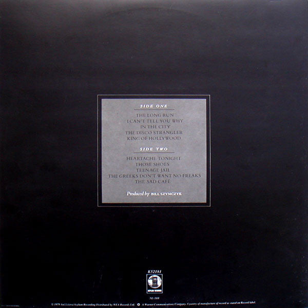 Image of Back Cover of LP - VG+/VG+ - EAGLES, The Long Run (Asylum Records; K52181, UK 1979, Gatefold), ,  - 4246327S