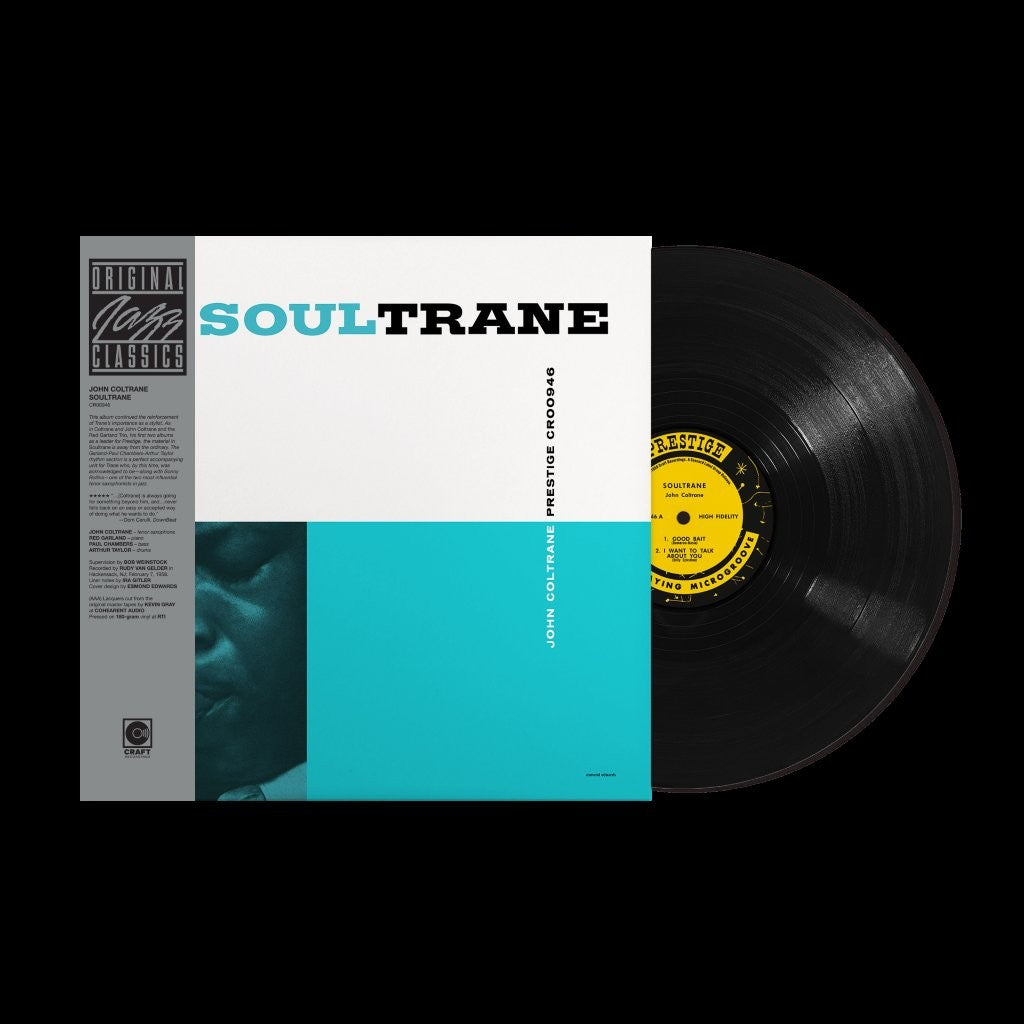 Image of Front Cover of LP - NEW/NEW - JOHN COLTRANE, Soultrane (Concord; 7273831, UK 2026 Reissue, 180g Vinyl All-Analog Mastering ), , John Coltrane's 1958 quartet album with Red Garland, Paul Chambers and Art Taylor, reissued by Original Jazz Classics with all-analog mastering from the original tapes. - 9419147C