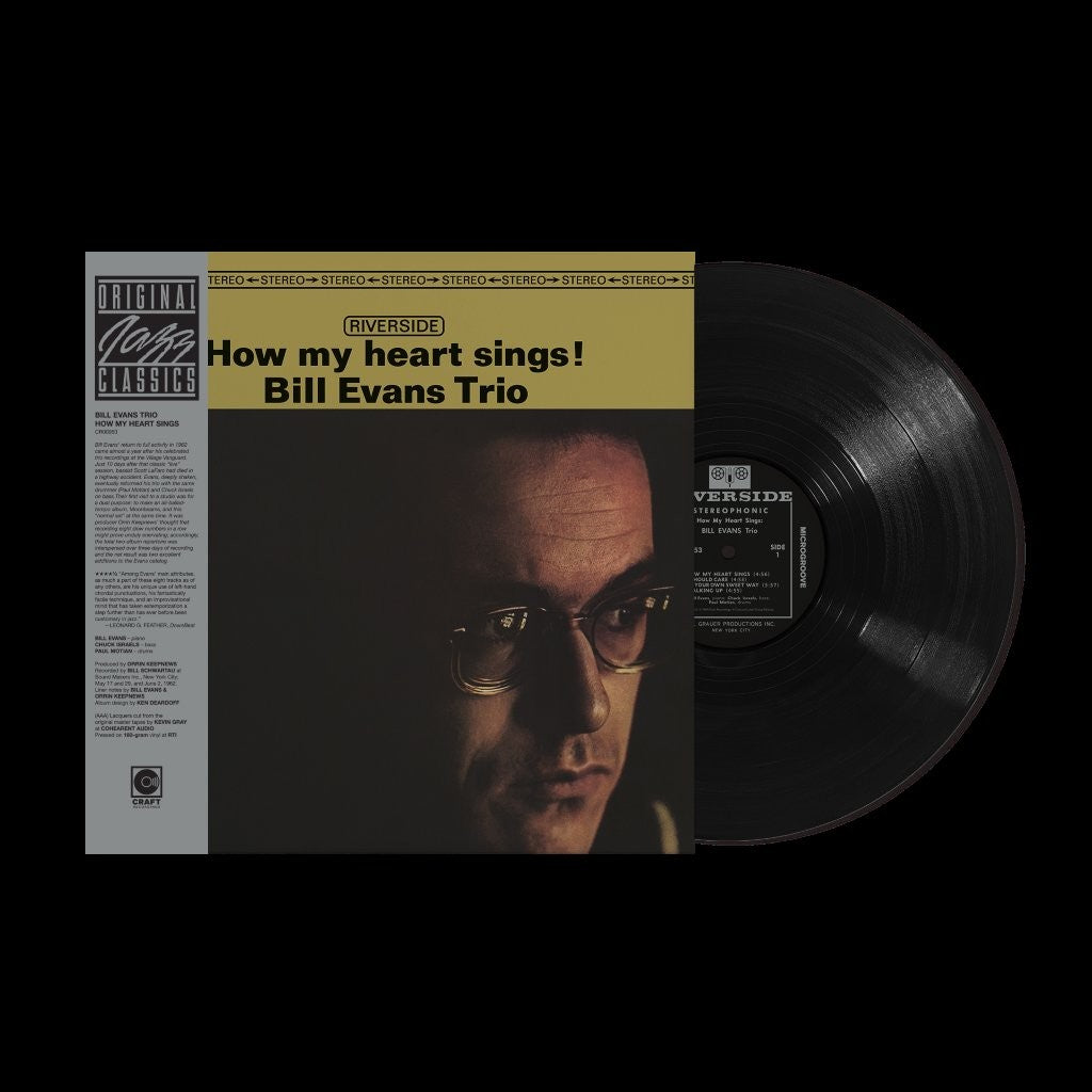 Image of Front Cover of LP - NEW/NEW - BILL EVANS, How My Heart Sings (Concord; 7275898, UK 2026 Reissue, 180g Vinyl All-Analog Mastering), , Bill Evans' 1962 trio album with Paul Motian and Chuck Israels, featuring 'I Should Care', 'In Your Own Sweet Way' and 'Summertime'. Reissued on 180g vinyl with all-analog mastering. - 9419149C