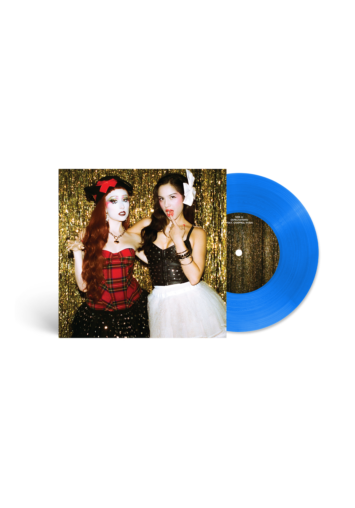 Image of Front Cover of 7" - NEW/NEW - OLIVIA RODRIGO, expectations (featuring Chappell Roan) (Interscope; 6162203, UK 2026, "LA Behavior� Blue Vinyl, featuring Chappell Roan), , Olivia Rodrigo�s �expectations� featuring Chappell Roan, issued as a first pressing on �LA Behavior� blue 7-inch vinyl. - 9419182C