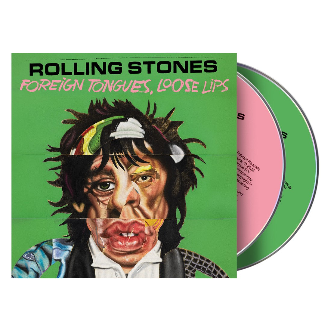 Image of Front Cover of 2xCD - NEW/NEW - THE ROLLING STONES, Foreign Tongues, Loose Lips (Polydor; 6126327, UK 2026, Limited Deluxe Edition), , Deluxe edition of The Rolling Stones album Foreign Tongues, with five additional Loose Lips recordings including collaborations with Steve Winwood and Courtney Pine. Original studio album on CD1 and five new tracks on CD2. - 9419185C