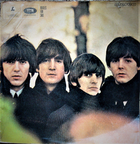 Image of Front Cover of LP - G+/VG+ - THE BEATLES, Beatles For Sale (Parlophone with One Box EMI; PCS 3062, UK 1969 Reissue, Laminated Gatefold Sleeve with Flipbacks, YEX 141 with 2 overprinted on the 1), Edge wear, scuffs, laminate creasing. Clean disc. ,  - 4246339S