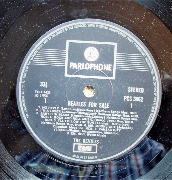 Image of Label Cover of LP - G+/VG+ - THE BEATLES, Beatles For Sale (Parlophone with One Box EMI; PCS 3062, UK 1969 Reissue, Laminated Gatefold Sleeve with Flipbacks, YEX 141 with 2 overprinted on the 1), Edge wear, scuffs, laminate creasing. Clean disc. ,  - 4246339S