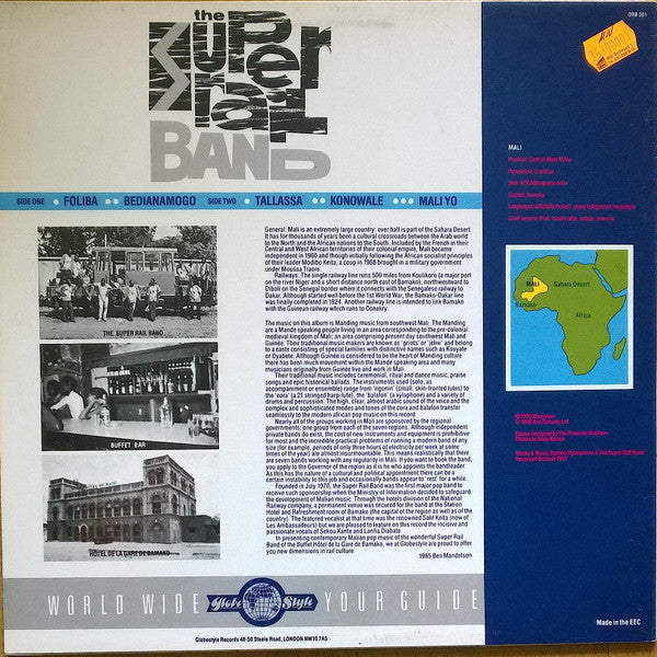 Image of Back Cover of LP - VG/G+ - THE SUPER RAIL BAND OF THE BUFFET HOTEL DE LA GARE DE BAMAKO, New Dimensions In Rail Culture (Globe Style; ORB 001, UK 1985), ,  - 4216421C