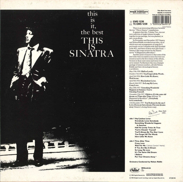 Image of Back Cover of LP - VG+/VG+ - FRANK SINATRA, This Is Sinatra Volume Two (Capitol Records; EMS 1238, UK 1985 Reissue), ,  - 4216371C