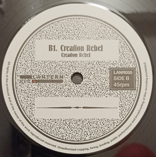 Image of Back Cover of 12" - G+/VG+ - CREATION REBEL, Independent Man / Creation Rebel (Lantern Rec.; LANR055, Europe 2025 Reissue, Clear Plastic Sleeve), Clear plastic sleeve burst slightly at the sides,  - 4246403S