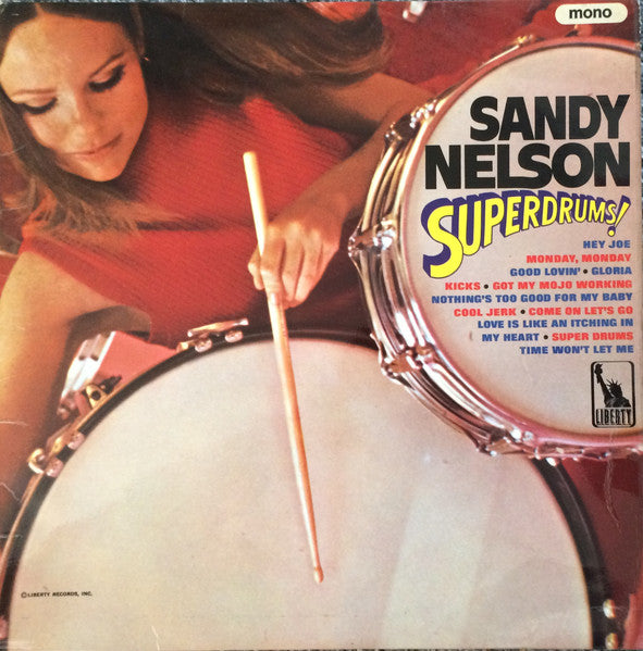 Image of Front Cover of LP - VG/VG - SANDY NELSON, Superdrums! (Liberty; LBY 3080, UK 1966, Laminated Flipback Sleeve, Mono), ,  - 4226329E