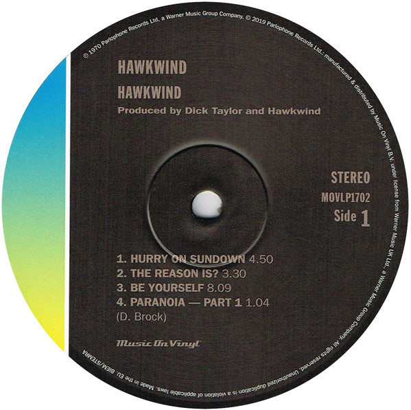 Image of Label Cover of LP - VG+/VG+ - HAWKWIND, Hawkwind (Music On Vinyl; MOVLP1702, Europe 2019 Reissue, Gatefold, 180 Gram Vinyl), ,  - 4246381S