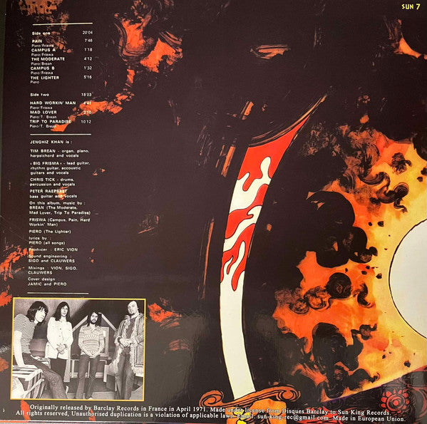 Image of Back Cover of LP - VG+/VG+ - JENGHIZ KHAN, Well Cut (Sun King; SUN 7, Europe 2024 Reissue), ,  - 4246384S
