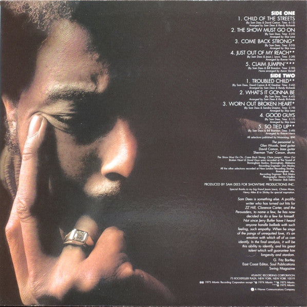 Image of Back Cover of LP - VG/VG - SAM DEES, The Show Must Go On (Atlantic; SD 18134, US Reissue, Picture Sleeve), ,  - 4226320E