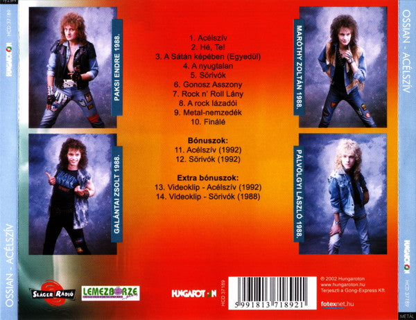 Image of Back Cover of CD - VG+/EX - OSSIAN, Ac�lsz�v (Hungaroton; HCD 37189, Hungary 2002), ,  - 4256162S