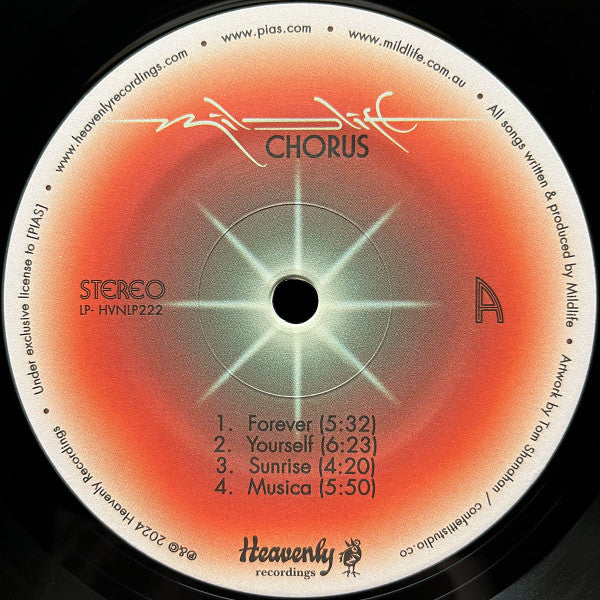 Image of Label Cover of LP - VG+/VG+ - MILDLIFE, Chorus (Heavenly; HVNLP222, Europe 2024, Inner), In hype stickered plastic outer.,  - 4226279E