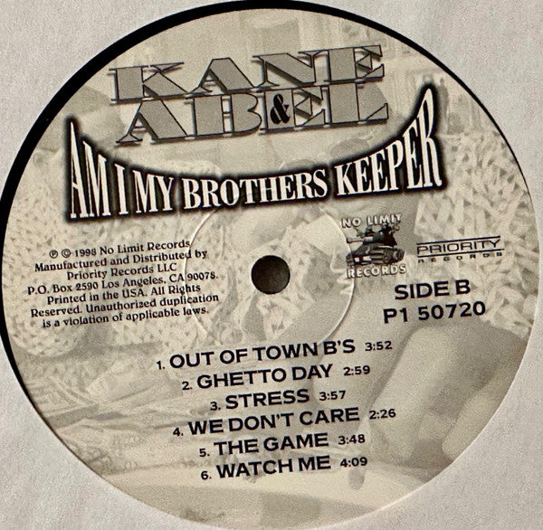 Image of Back Cover of 2xLP - /VG - KANE & ABEL, Am I My Brothers Keeper (No Limit Records; P1 50720, US 1998, Plain Sleeve), ,  - 4226342E