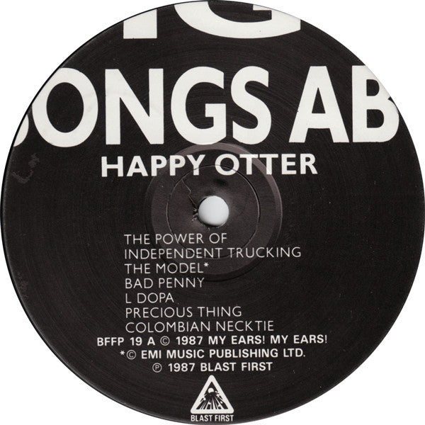 Image of Label Cover of LP - VG/VG - BIG BLACK, Songs About Fucking (Blast First; BFFP 19, UK 1987, Censorship Sticker on Front Sleeve Over 'Songs', Inner & Label Insert), Hairlines. Edge wear.,  - 4226278E