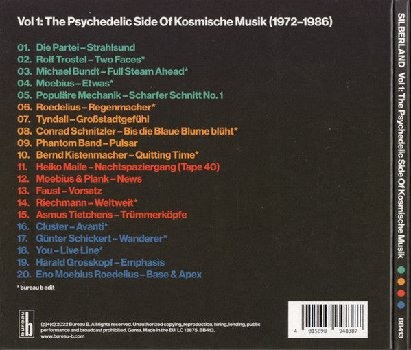 Image of Back Cover of CD - VG/VG - VARIOUS, Silberland Vol 1: The Psychedelic Side Of Kosmische Musik (1972-1986) (Bureau B; BB413, Germany 2022, Digipak, Booklet), ,  - 4236238E
