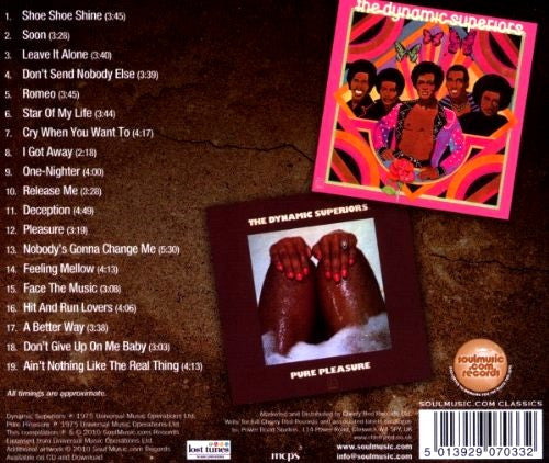 Image of Back Cover of CD - EX/EX - THE DYNAMIC SUPERIORS, The Dynamic Superiors / Pure Pleasure (Soul Music.com Records; SMCR2 5003, UK 2010, Jewel Case, Booklet), ,  - 4236239E