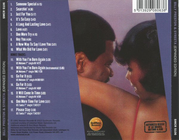 Image of Back Cover of CD - VG+/VG+ - BILLY PRESTON & SYREETA, Billy Preston & Syreeta (SoulMusic Records; SMCR 5106, UK 2013, Jewel Case, Booklet), ,  - 4236240E