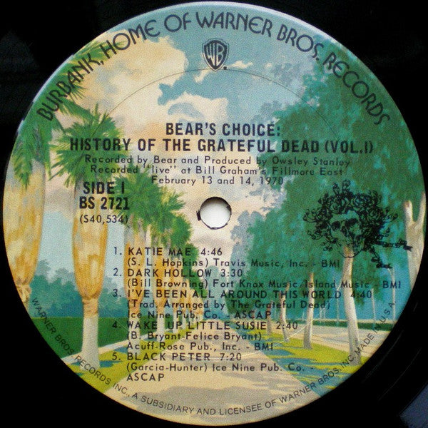 Image of Label Cover of LP - VG/VG - GRATEFUL DEAD, History Of The Grateful Dead, Vol. 1 (Bear's Choice) (Warner Bros. Records; BS 2721, US 1973, Pasteback Sleeve), Cut-out (Corner cut) and edge wear.,  - 4246427S
