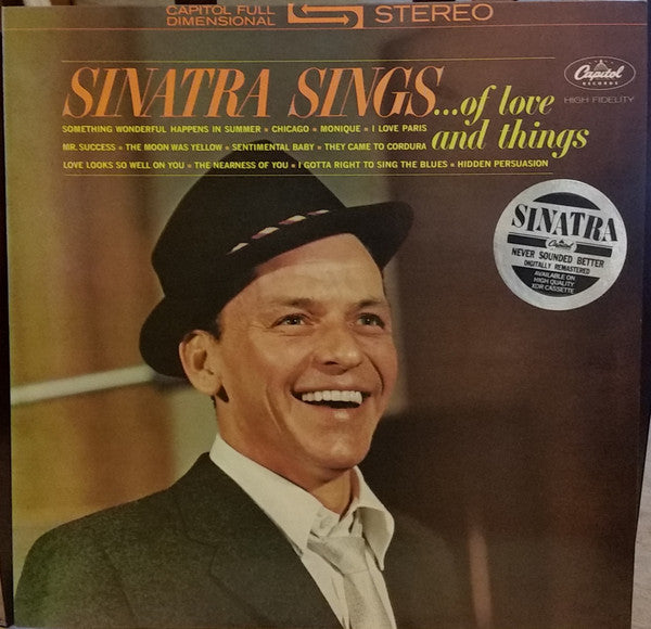Image of Front Cover of LP - VG/VG+ - FRANK SINATRA, Sinatra Sings...Of Love And Things (Capitol Records; ED 2601781, UK 1984 Reissue), Silver hype stickered sleeve, light edge wear.,  - 4216437C