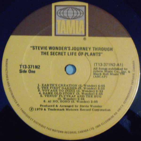 Image of Label Cover of 2xLP - VG/VG - STEVIE WONDER, Journey Through The Secret Life Of Plants (Tamla; T13-371-N2, Canada 1979, Gatefold), ,  - 4226359E