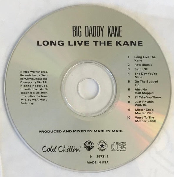 Image of Label Cover of CD - VG+/VG - BIG DADDY KANE, Long Live The Kane (Cold Chillin'; 9 25731-2, US Reissue, Jewel Case), ,  - 4216605C