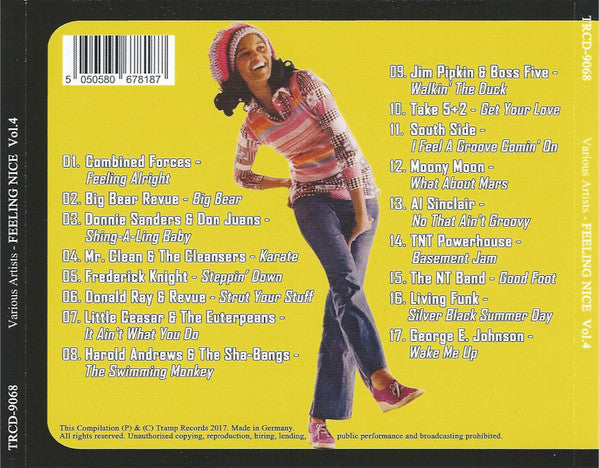 Image of Back Cover of CD - EX/EX - VARIOUS, Feeling Nice Volume Four (Tramp Records; TRCD-9068, Europe 2017, Jewel Case, Booklet), ,  - 4236244E