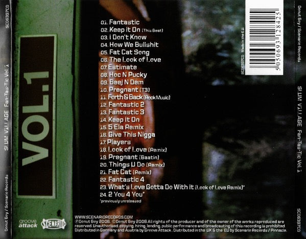 Image of Back Cover of CD - VG+/VG+ - SLUM VILLAGE, Fan-Tas-Tic Vol. 1 (Donut Boy Recordings; SCD6397CD, UK 2006 Reissue, Jewel Case), ,  - 4216606C