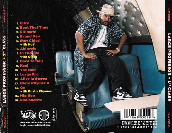 Image of Back Cover of CD - VG+/VG - LARGE PROFESSOR, 1st Class (Matador; OLE 509-2, Europe 2002, Jewel Case), ,  - 4216607C