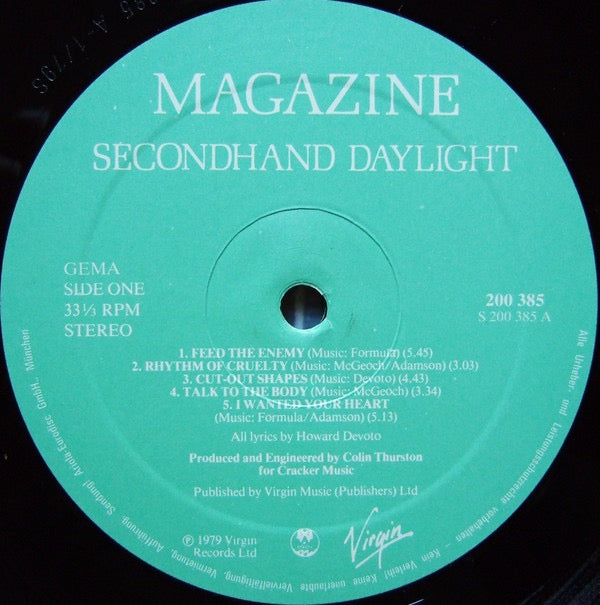 Image of Label Cover of LP - VG/VG - MAGAZINE, Secondhand Daylight (Virgin ; 200 385-320, Germany 1979, Gatefold, No Insert), Strong VG, Edge Wear,  - 4226314E