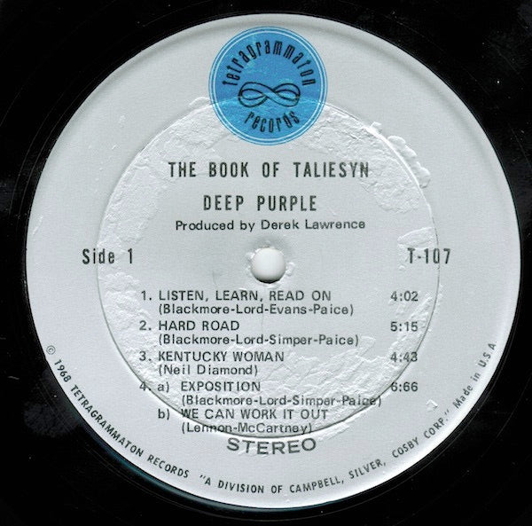 Image of Label Cover of LP - VG/VG - DEEP PURPLE, The Book of Taliesyn (Tetragrammaton; T-107, US 1968, Terre Haute Press), Strong VG, Damage To Sleeve Opening, Split Seam,  - 4226303E