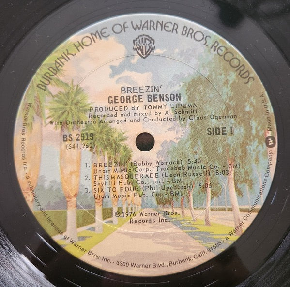 Image of Label Cover of LP - VG/VG+ - GEORGE BENSON, Breezin' (Warner Bros. Records; BS 2919, US 1976), ,  - 4216706C