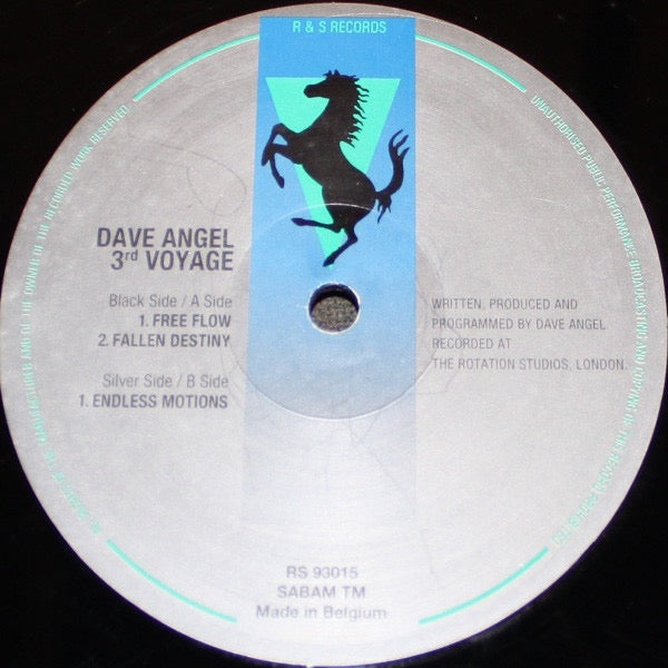 Image of Front Cover of 12" - /G+ - DAVE ANGEL, 3rd Voyage (R & S Records; RS 93015, Belgium 1993, Plain Sleeve), Light scuffs and hairlines. Mild sticker damage to label.,  - 4216681C