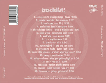 Image of Back Cover of CD - VG+/EX - VARIOUS, Movements Vol. 9 (Tramp Records; TRCD-9070, Germany 2018, Jewel Case, Booklet), ,  - 4236262E