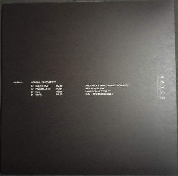 Image of Back Cover of 12" - VG+/VG+ - N�RBAK, Passo Lento (Hayes; HYSEP49, Portugal 2023), ,  - 4246473S