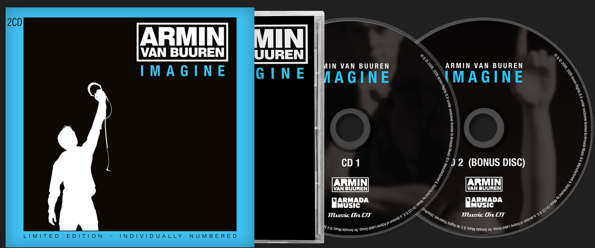 Image of Front Cover of 2xCD - NEW/NEW - ARMIN VAN BUUREN, Imagine (Music On Vinyl; MOCCD14679, UK 2026, Slipcase, Limited 2CD ), , Armin van Buuren’s landmark trance album, including ‘In and Out of Love’, with a bonus CD of remixes by Cosmic Gate, The Blizzard, Richard Durand, Alex M.O.R.P.H., Omnia and Martin Roth. - 9419499C