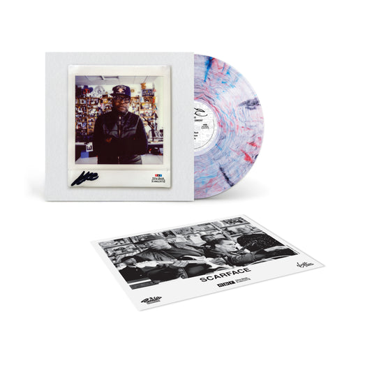 Image of Front Cover of LP - NEW/NEW - SCARFACE, NPR Tiny Desk Concert (Indies/HMV) (Rap-A-Lot; RAL2K006IN-LP, UK 2026, Black & White Photo Print, Indie Exclusive Smoke Signal Clear Vinyl with Blue, Red and Black Smoke Ribbons), , Scarface’s acclaimed 2023 NPR Tiny Desk performance, released as part of Rap-A-Lot’s 40 Years campaign. Backed by a live band featuring Mike Dean, he reimagines classics including ‘On My Block’, ‘Smile’ and ‘Mind Playing Tricks on Me’. - 9419513C