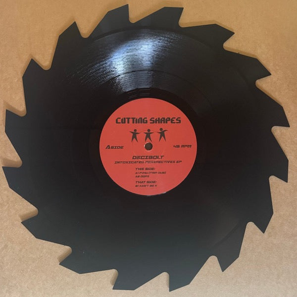 Image of Front Cover of 11" - VG+/EX - DECIBOLT, Intoxicated Perspectives EP (Cutting Shapes; CS001, Germany 2024, Clear Plastic Sleeve, Saw-Blade Vinyl), ,  - 4316104C