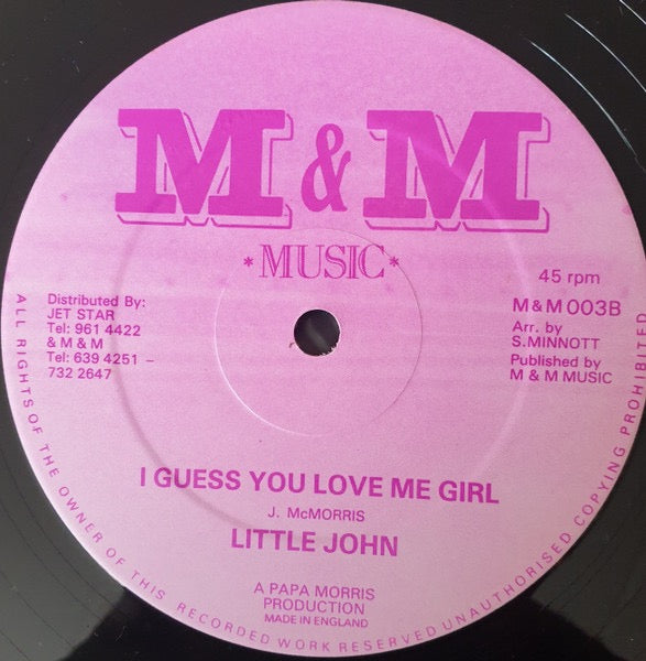 Image of Back Cover of 12" - /G+ - LITTLE JOHN, Tear Down The Dance Hall (M&M Music; M&M 003, UK , Plain Sleeve), Light marks only,  - 4316129C
